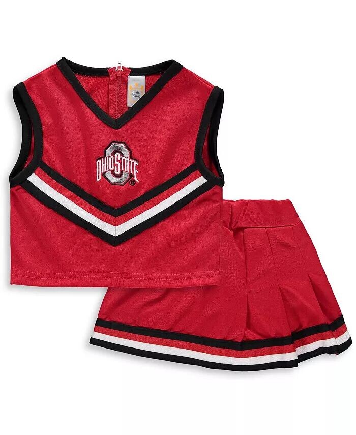 Комплект из двух предметов для поддержки малышей-девочек Scarlet Ohio State Buckeyes Little King Apparel — фото 3