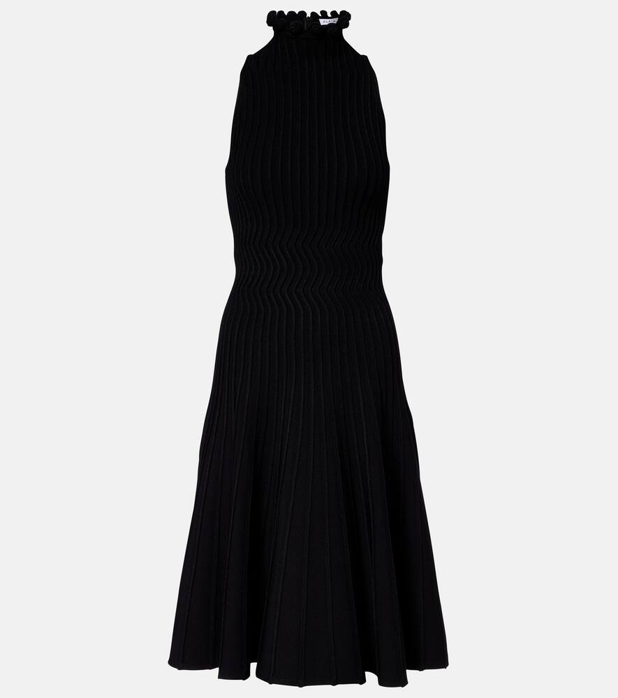 

Рибленое платье-водолазка миди Alaïa, Noir Alaia