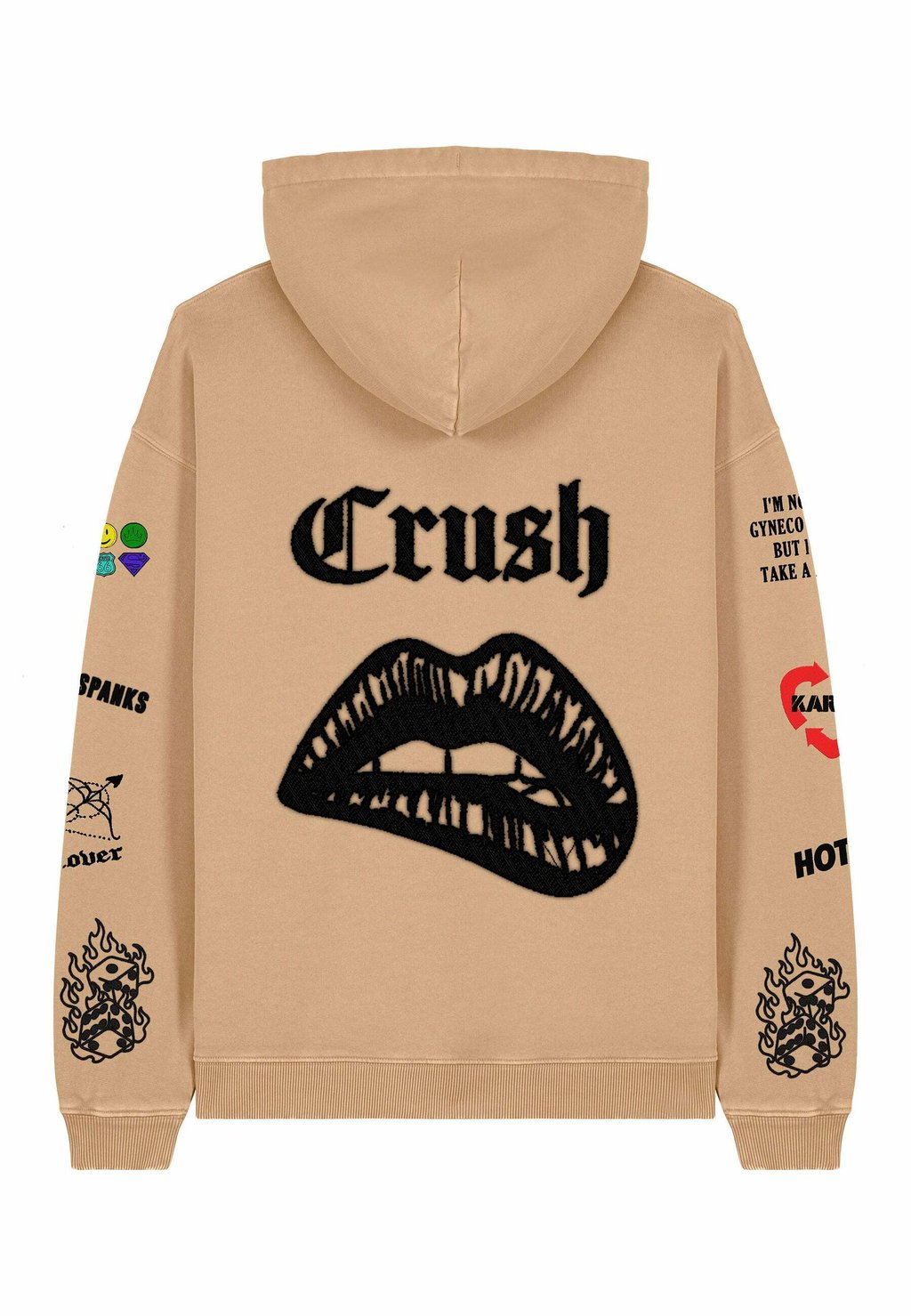 

Толстовка CRUSH TATTOO BACK PRINT VINTAGE - Hoodie Mira Paris, бежевый
