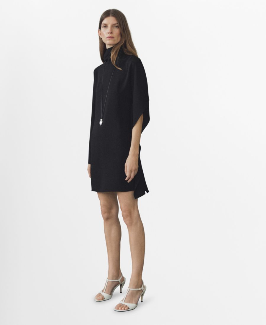 

Женское короткое платье с асимметричными рукавами MANGO, Black