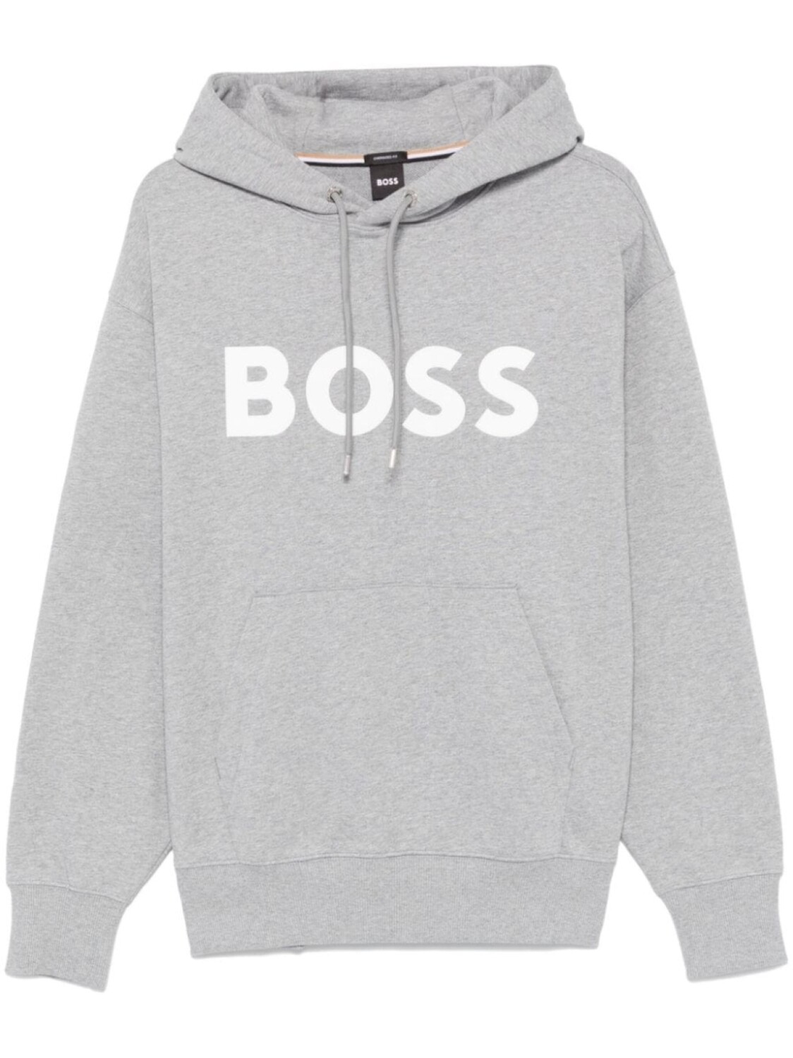 

Толстовка с капюшоном и прорезиненным логотипом BOSS, серый