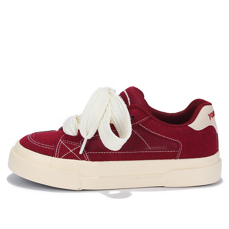 

Кроссовки Yobn Uber Skateboarding Shoes Women's Low-top Burgundy, цвет Burgundy