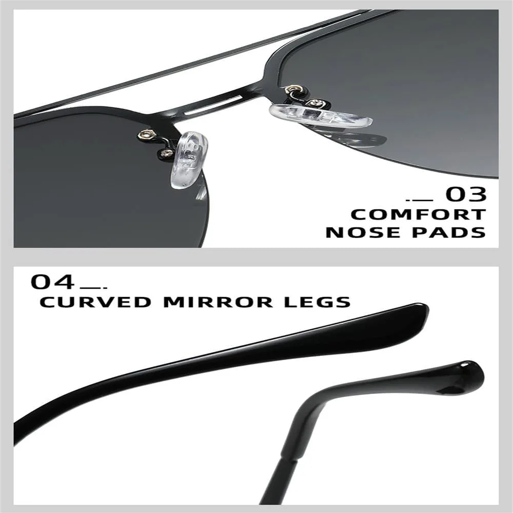 

Модные солнцезащитные очки в полуободковой оправе, ретро-очки с металлическим покрытием для активного отдыха, солнцезащитные очки для женщин и мужчин KTUCN, Blue Tea