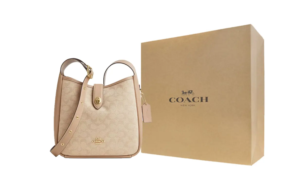 

COACH Сумка кроссбоди из холста с кожаными вставками