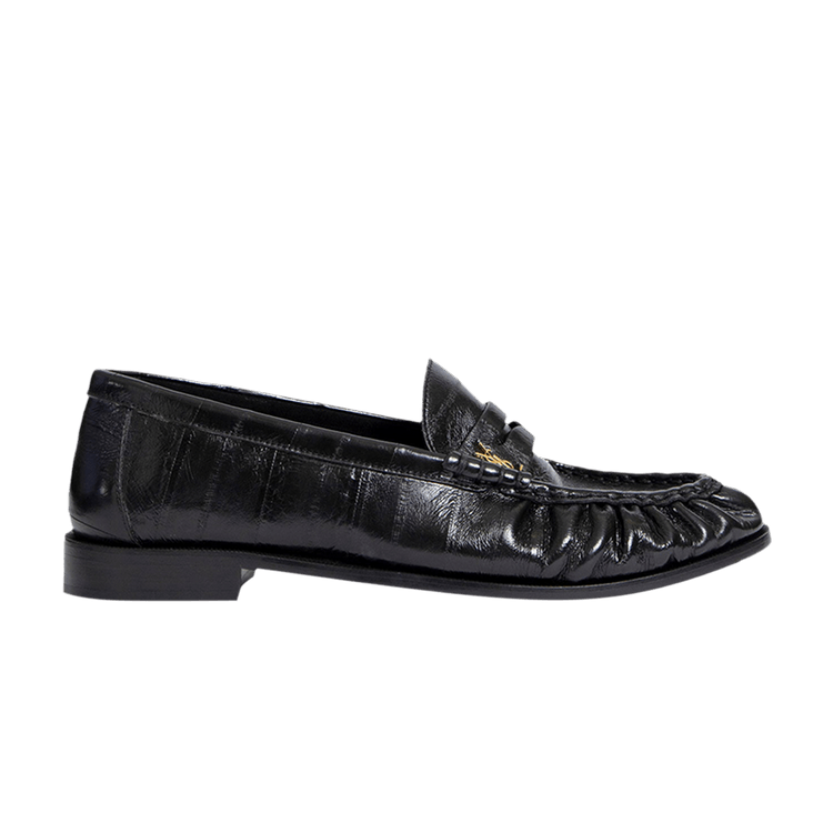 

Лоферы Saint Laurent Le Loafer Penny Slippers 'Black Glazed Eelskin', черный