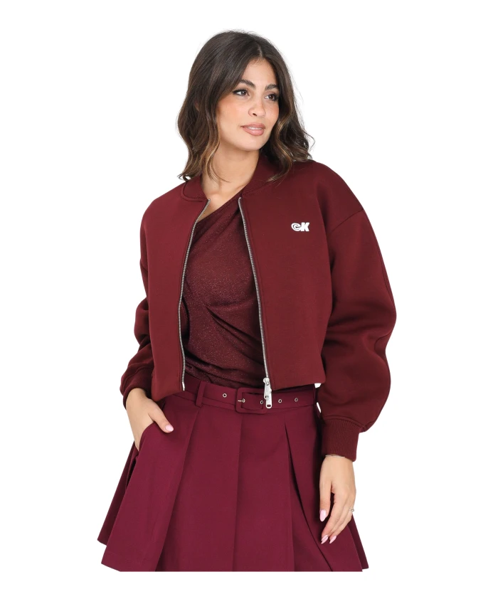 

Куртка-Бомбер бордового цвета в городском стиле Calvin Klein Jeans, красный