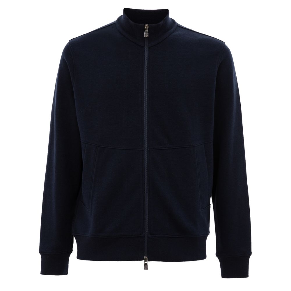 

Синий хлопковый свитер Corneliani