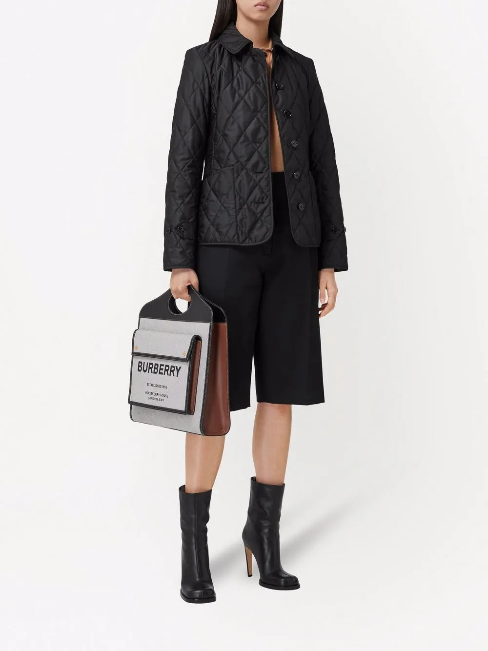 Куртка BURBERRY, стеганая, терморегуляция, черный — фото 2