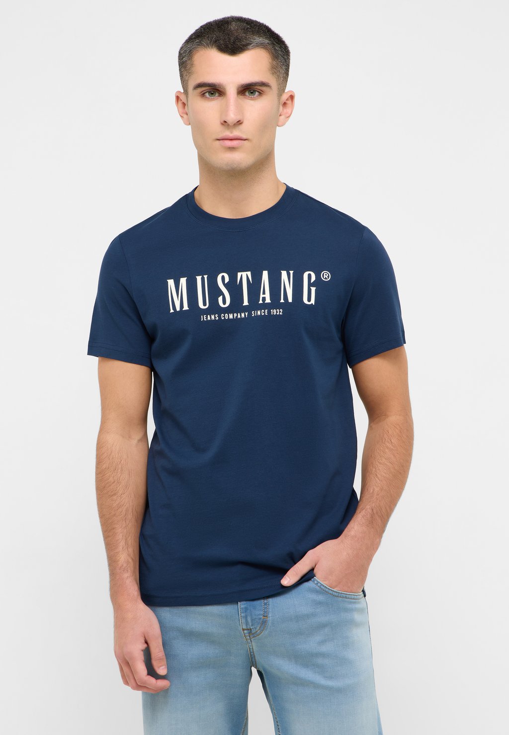 

Футболка с принтом Mustang, темно-синий