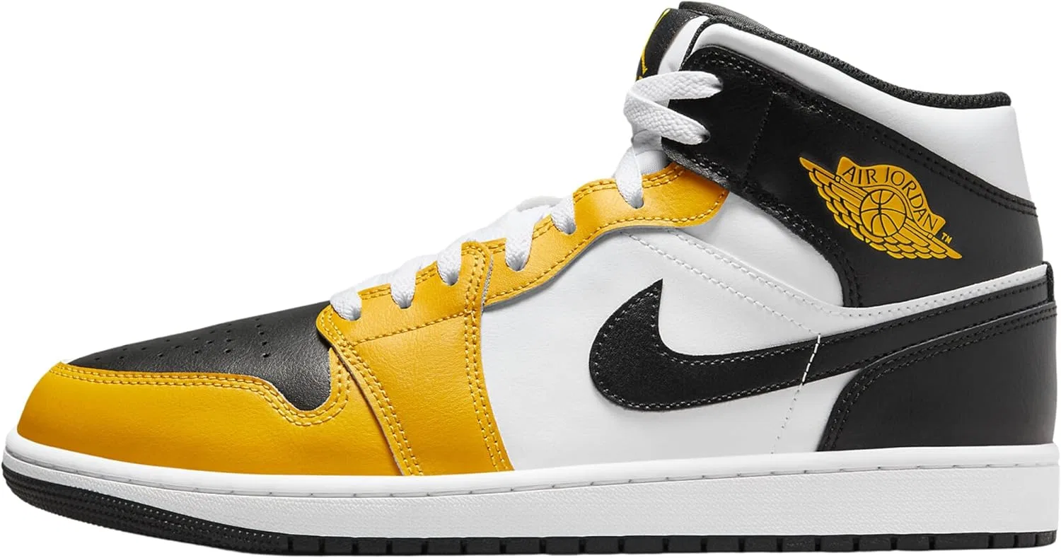 Кроссовки Air Jordan 1 Mid, Nike, цвет Yellow Ochre/White/Yellow Ochre/Black