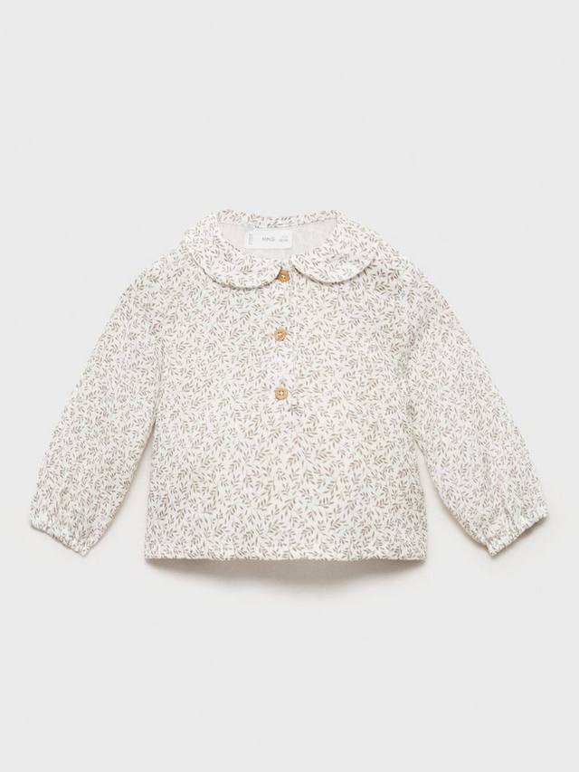 

Детская блузка из хлопка с принтом Mango, White/Multi