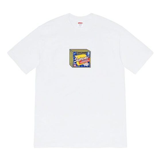 

Футболка fw19 week 7 cheese tee printing short sleeve white Supreme, белый