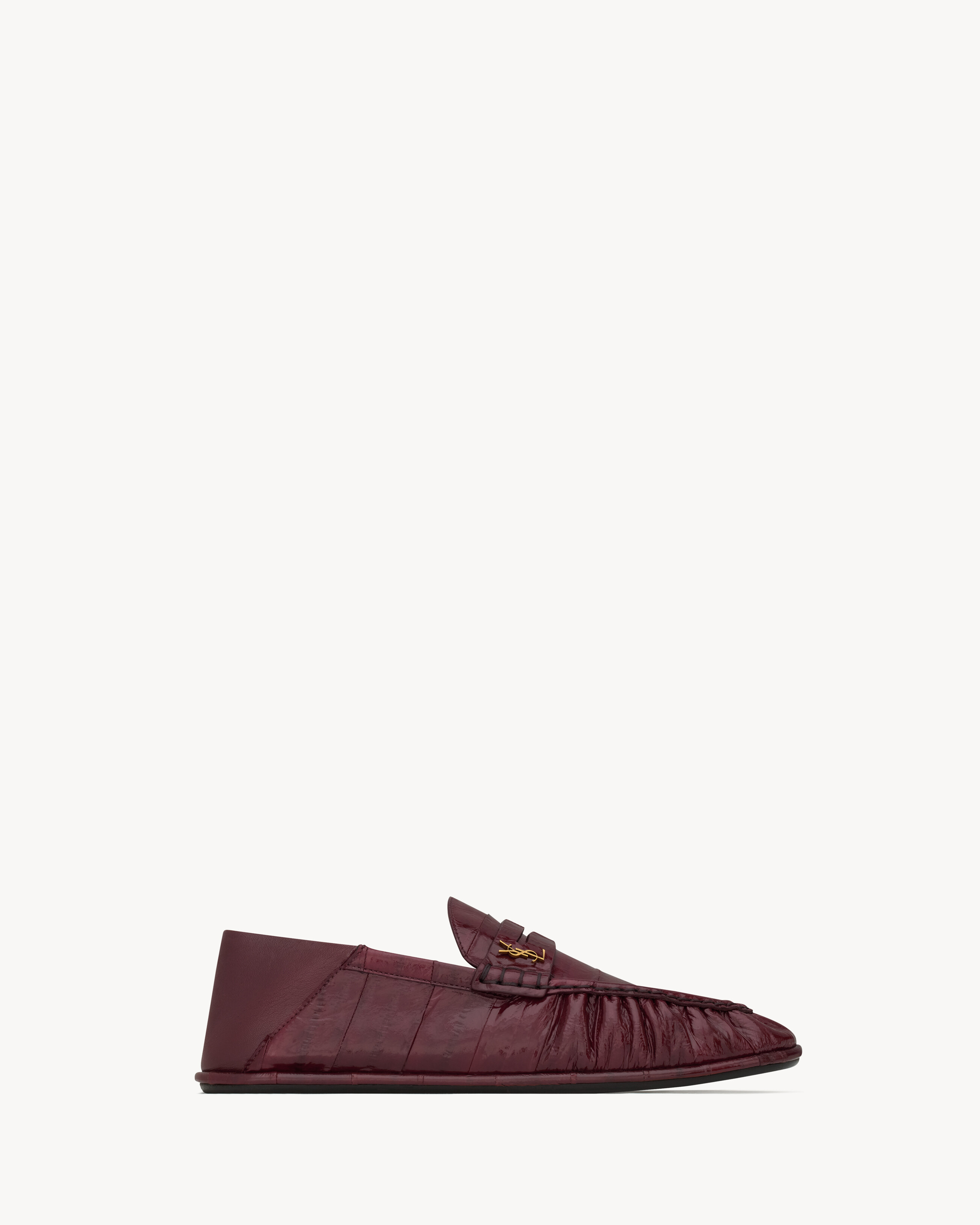 LE LOAFER складной из лакированного угря SAINT LAURENT, бордовый — фото 2