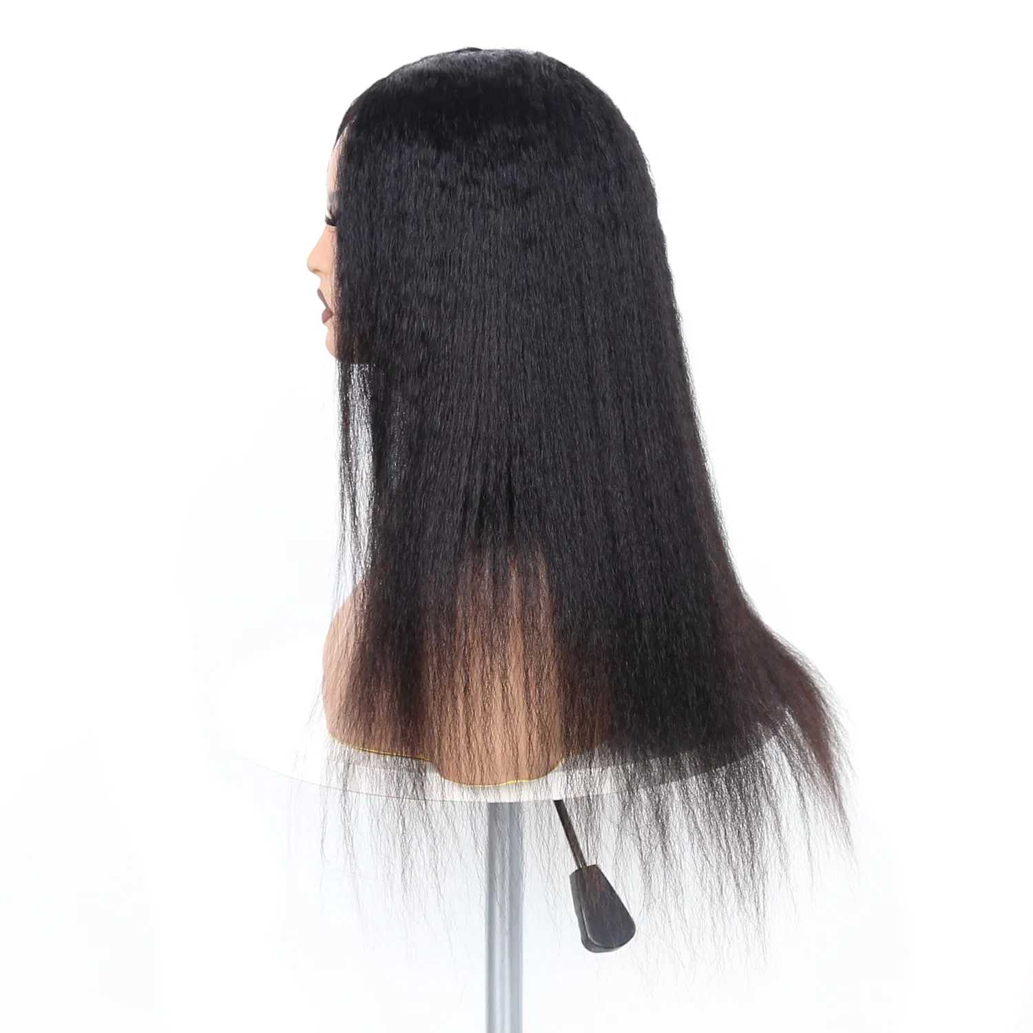 Женский парик Yaki Straight из натуральных волос 16 дюймов от Generisch Aiqi Hair, Natural Black — фото 4