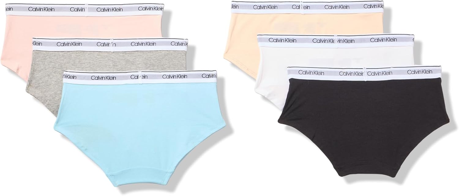 Комплект из 6 пар нижнего белья Calvin Klein для девочек из хлопка и хипстеров, Blue Freeze Pack — фото 3