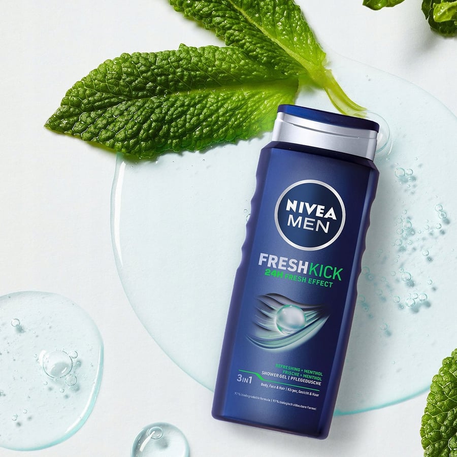 NIVEA MEN 3в1 гель для душа для мытья мужчин - Набор тело + волосы 500мл x4 — фото 4