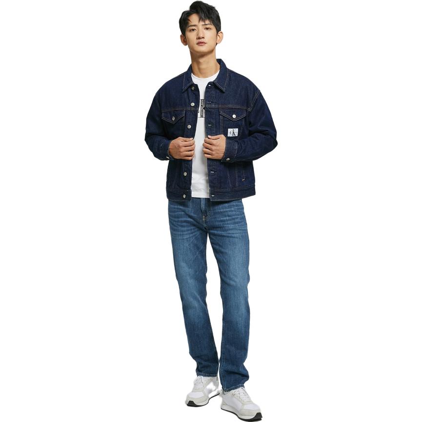 Calvin Klein Куртка джинсовая мужская тёмно-синяя, Denim Dark Blue — фото 4