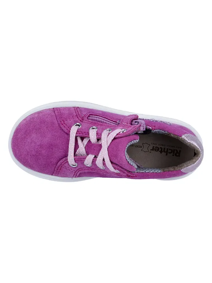 Кроссовки кожаные на шнуровке Richter Shoes, лиловый — фото 4