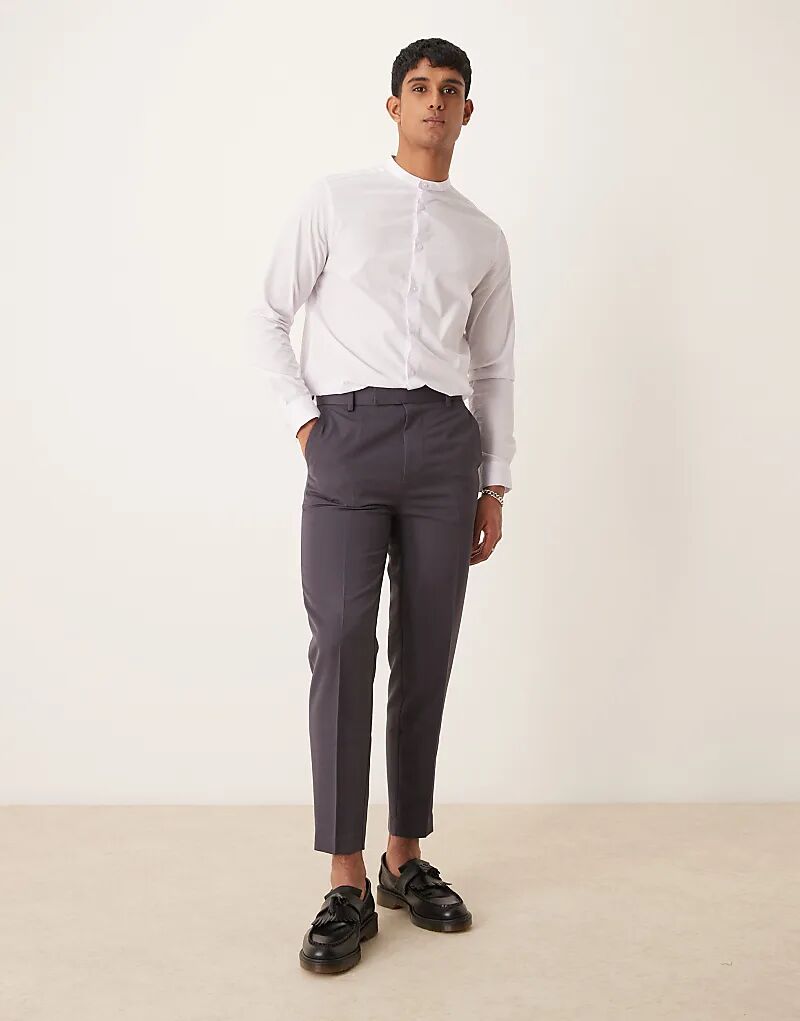

Элегантные зауженные брюки в угольном цвете ASOS DESIGN