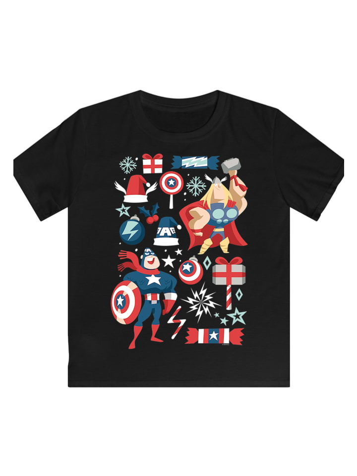 

Футболка F4NT4STIC Marvel Universe Thor And Captain America Christmas, черный