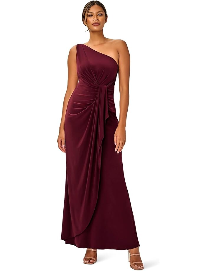 

Платье Adrianna Papell One Shoulder Jersey, красный