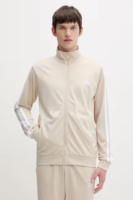 Спортивный костюм из эластичной ткани Adidas, бежевый — фото 2