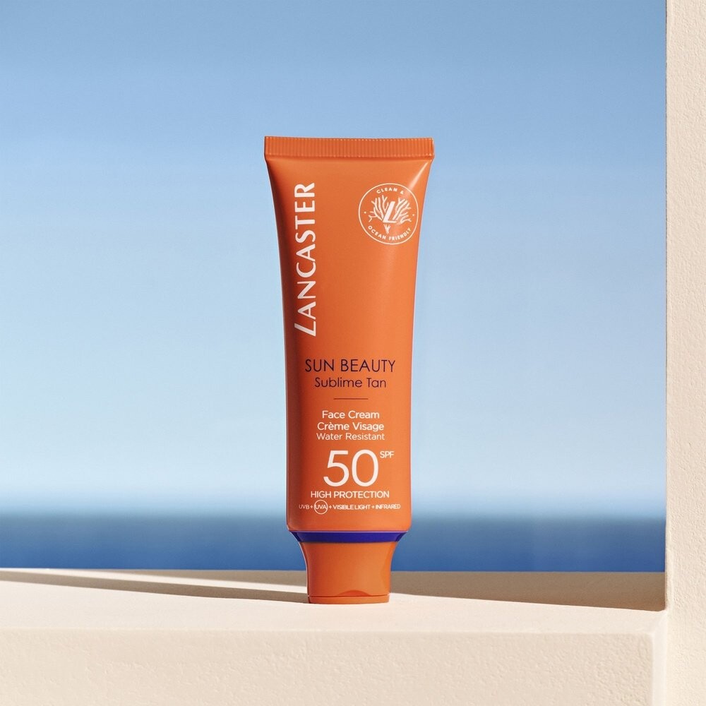 Lancaster, Sun Beauty Face Cream SPF50, защитный крем для лица, 50мл — фото 3
