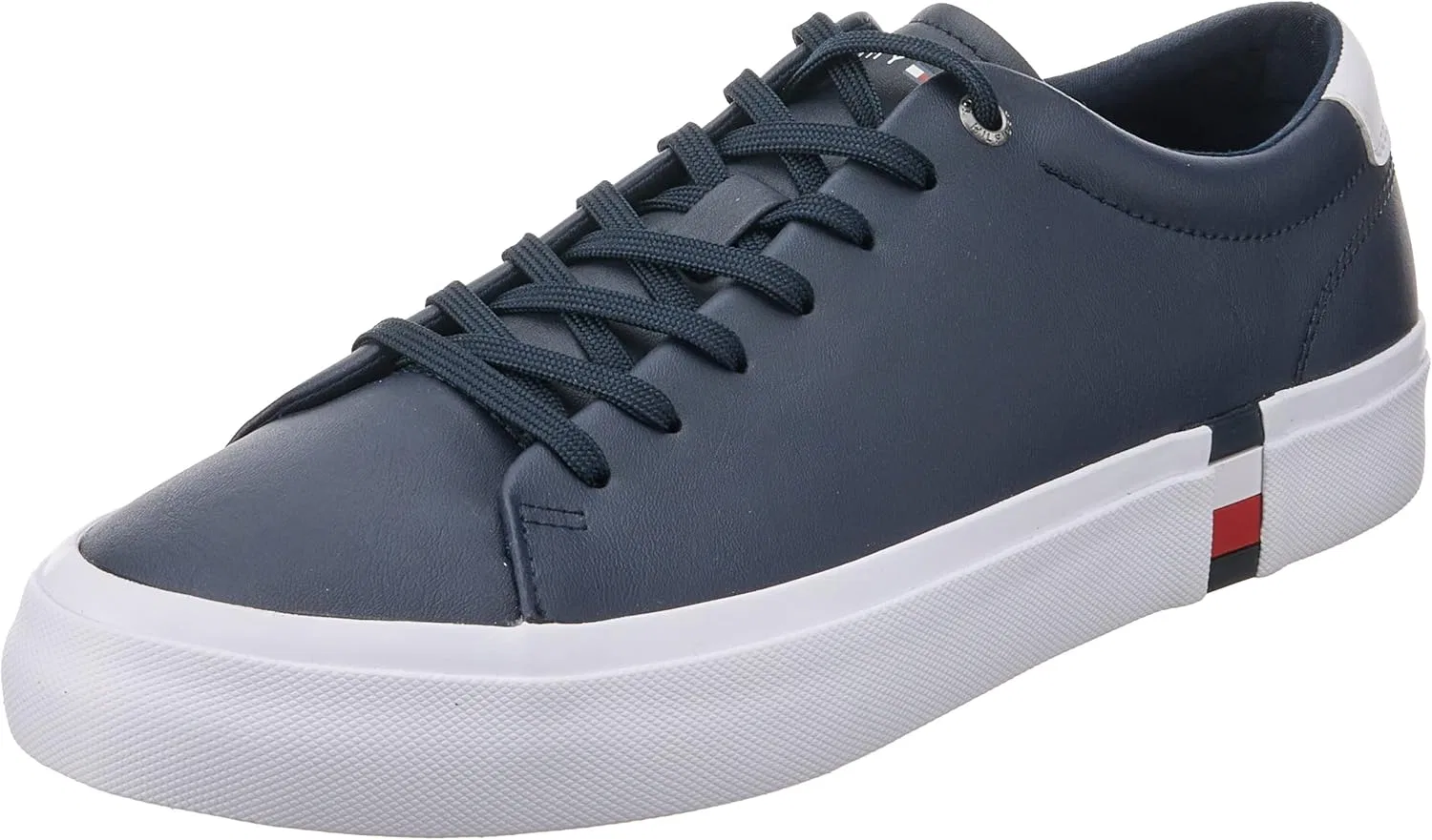 Мужские кроссовки Tommy Hilfiger Corporate Leather Detail Vulcanised Trainers Fm0fm04589 с вулканизированной подошвой и кожаными деталями, Blue Desert Sky