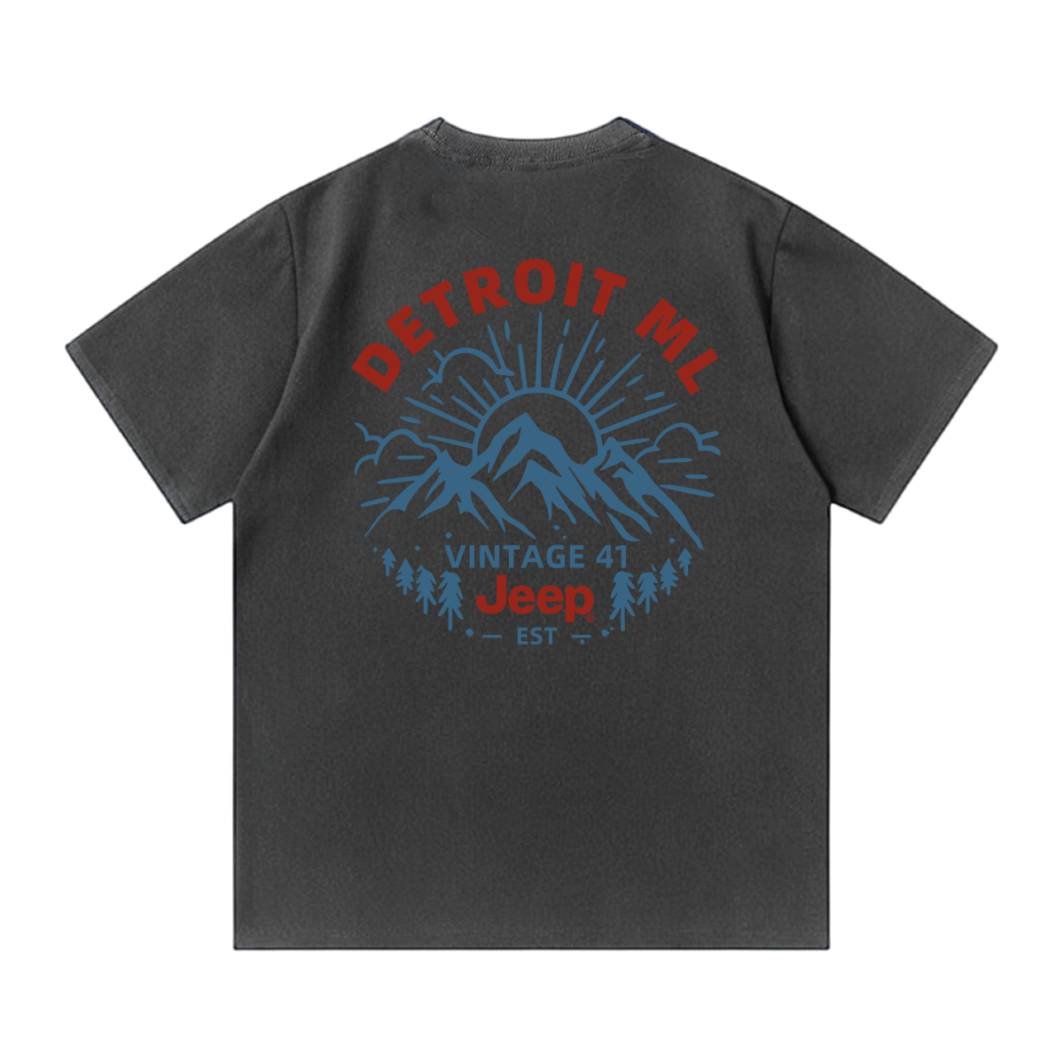 

Футболка для школьников с круглым вырезом Moderate Jeep, темно-серый