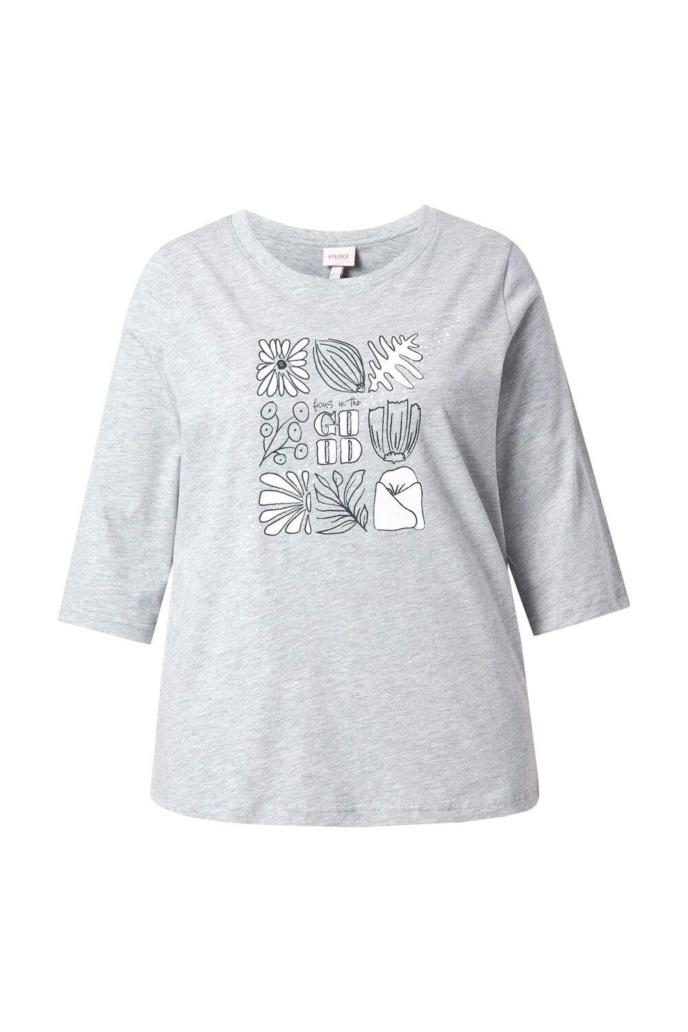 

Ulla Popken Лонгслив в светло-сером цвете