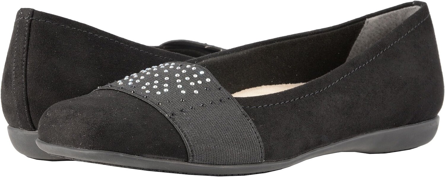 

Туфли на плоской подошве Trotters Samantha, цвет Black Microfiber/Elastic