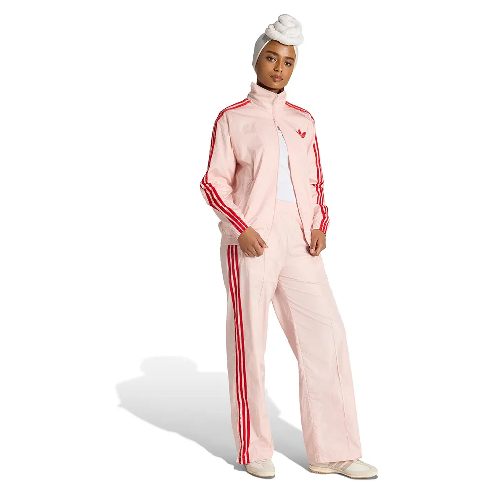 Толстовка adidas Originals Firebird Loose из нейлона на молнии, розовый — фото 4