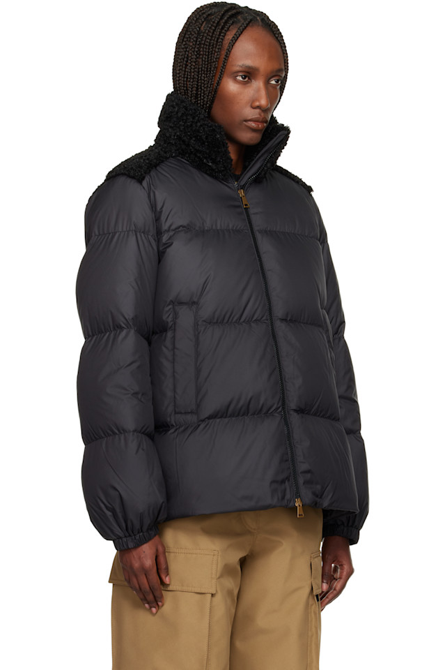 Короткая пуховая куртка Esnaie с отделкой "мишка" Moncler, черный — фото 2