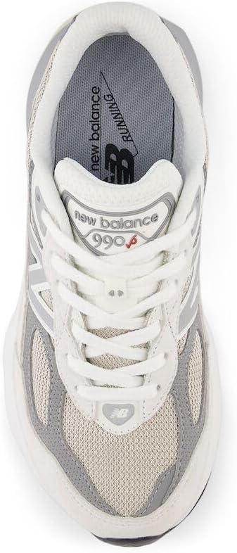 Детские кроссовки New Balance 990 V6 на шнуровке, белый — фото 4