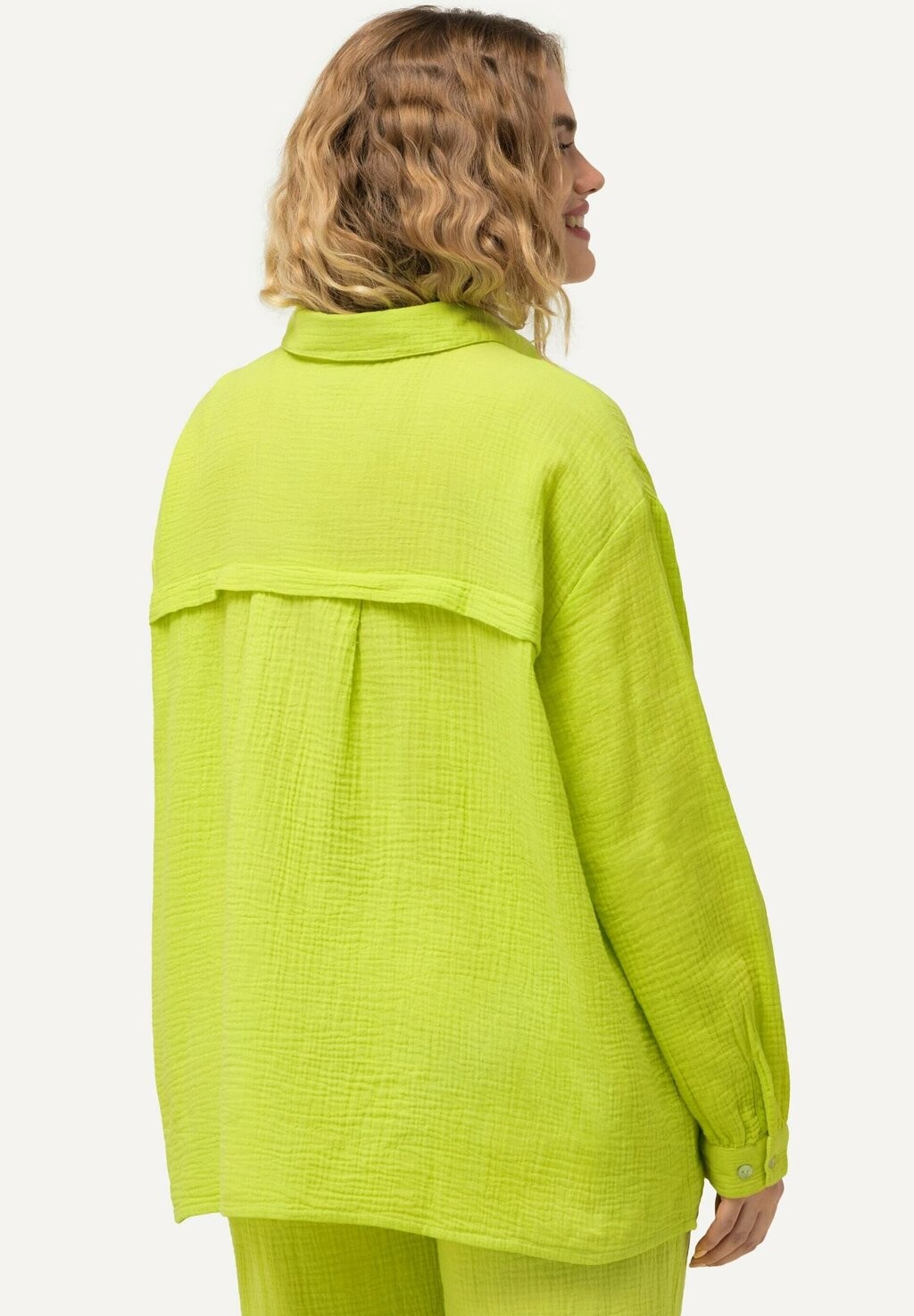 

Блузка на пуговицах COLLARED MUSLIN Ulla Popken, неоновый зеленый