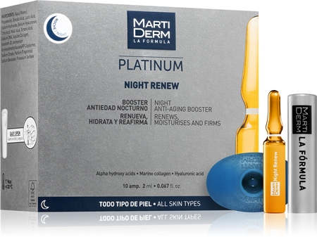 

Отшелушивающая сыворотка в ампулах MartiDerm Platinum Night Renew, 10× 2 ml