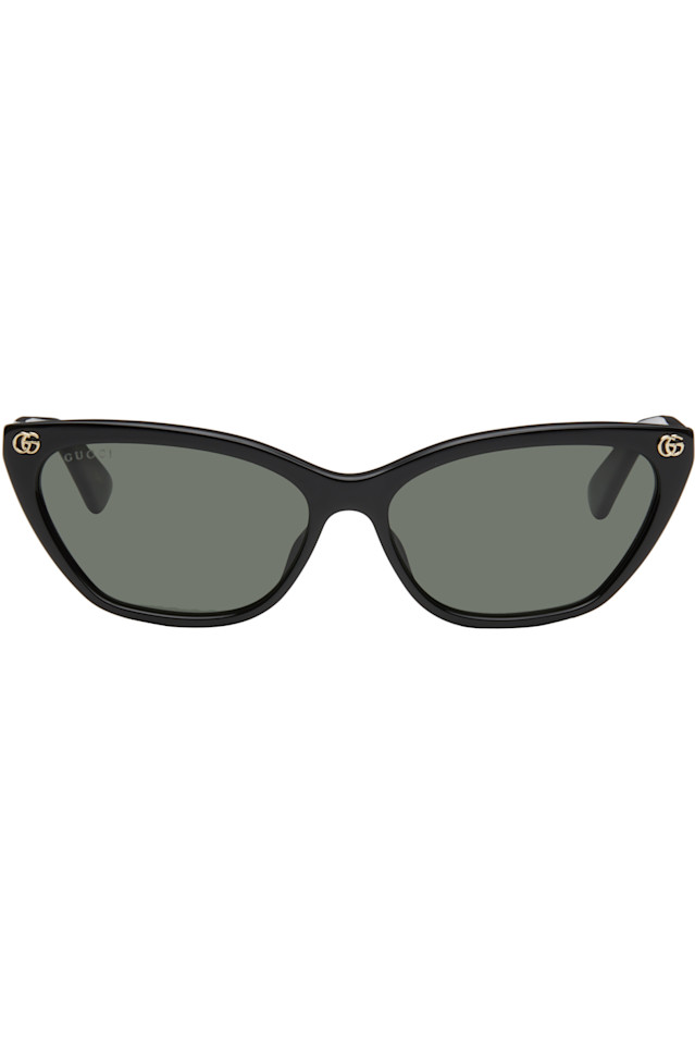 

Светлые ацетатные солнцезащитные очки cat eye GG Gucci, черный