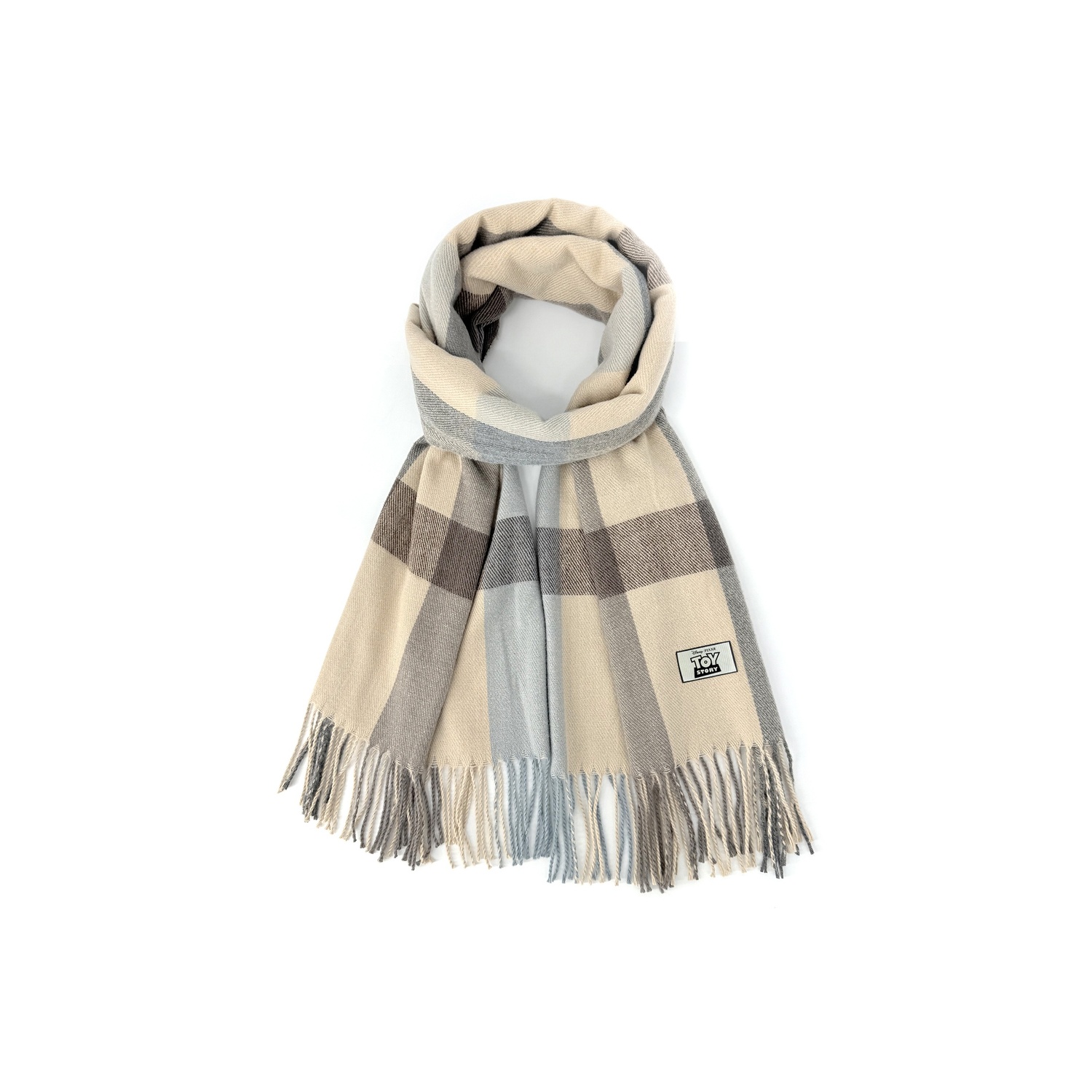 

Disney Полиэстеровый вязаный шарф унисекс, Light Blue Khaki Stripe
