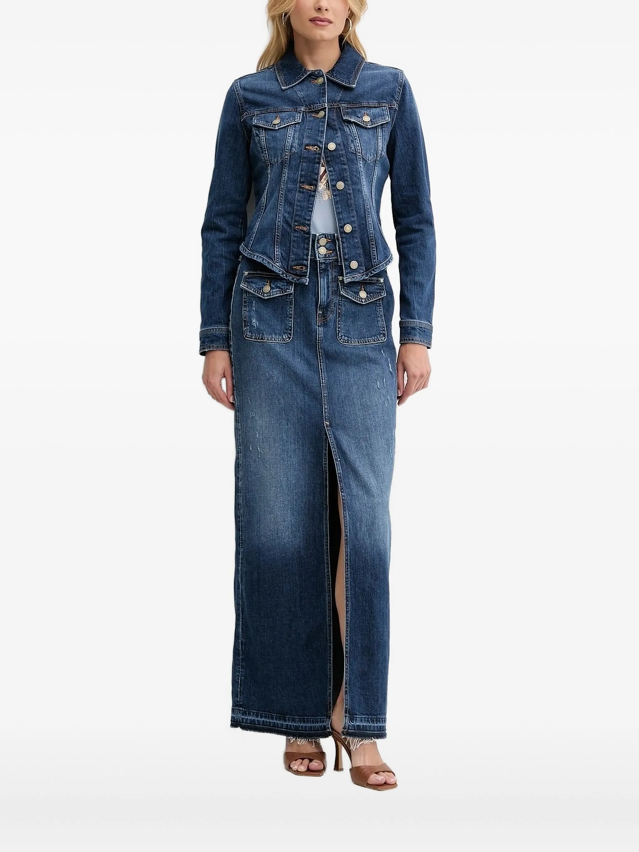 

Джинсовая куртка на пуговицах Guess Usa, синий