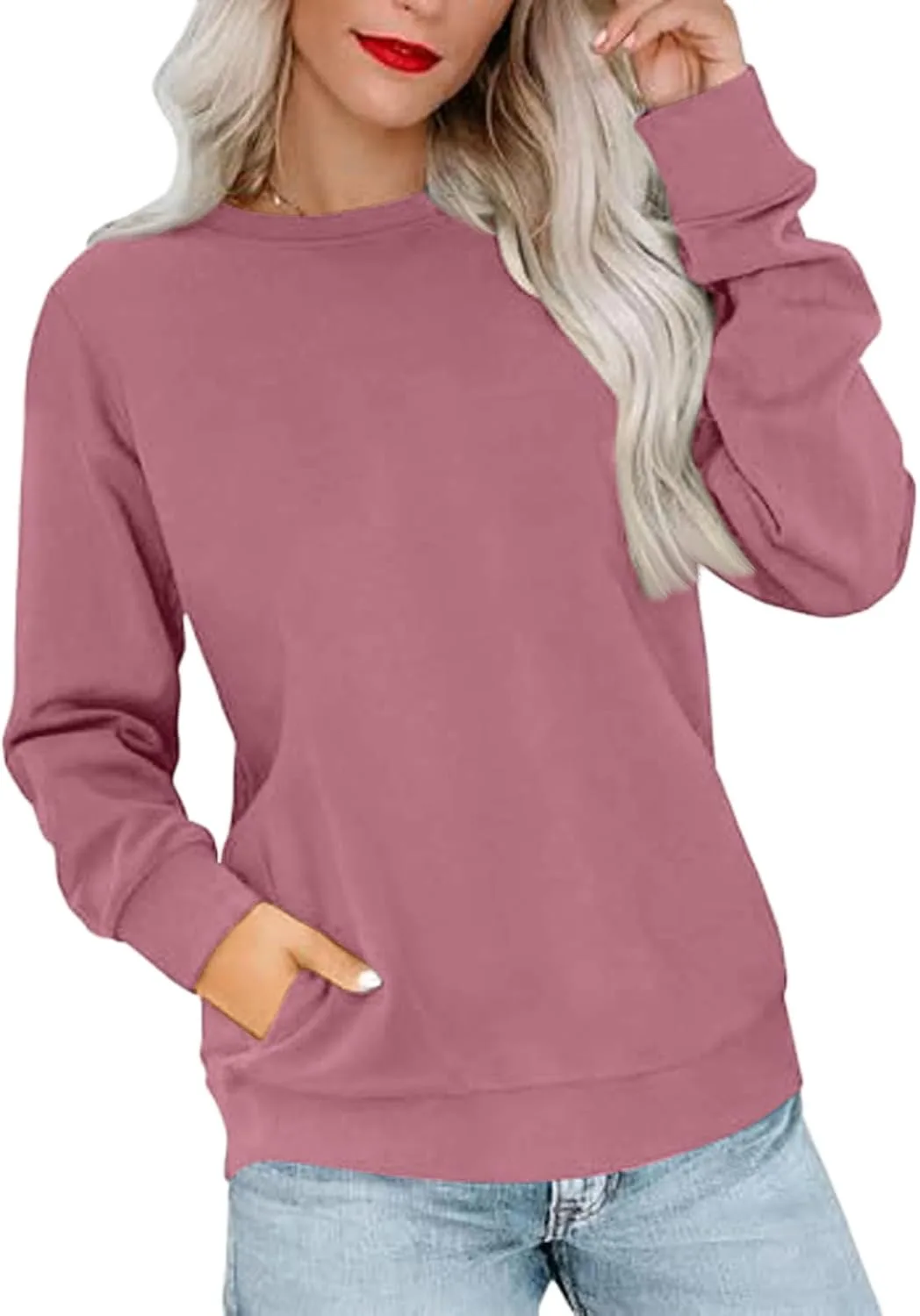 

Женский топ с длинными рукавами и карманом, свободный и легкий