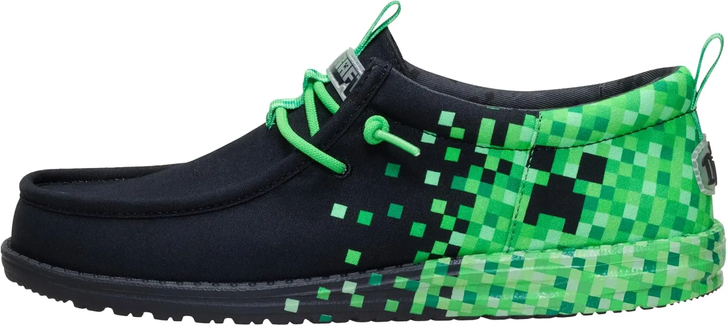 Лоферы с подсветкой HEYDUDE, Black/Green Glow