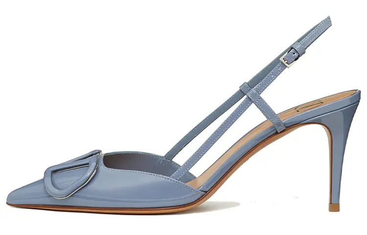 VLogo Signature Slim Heel Высокие каблуки 8 см Женские Небесно-голубые Valentino