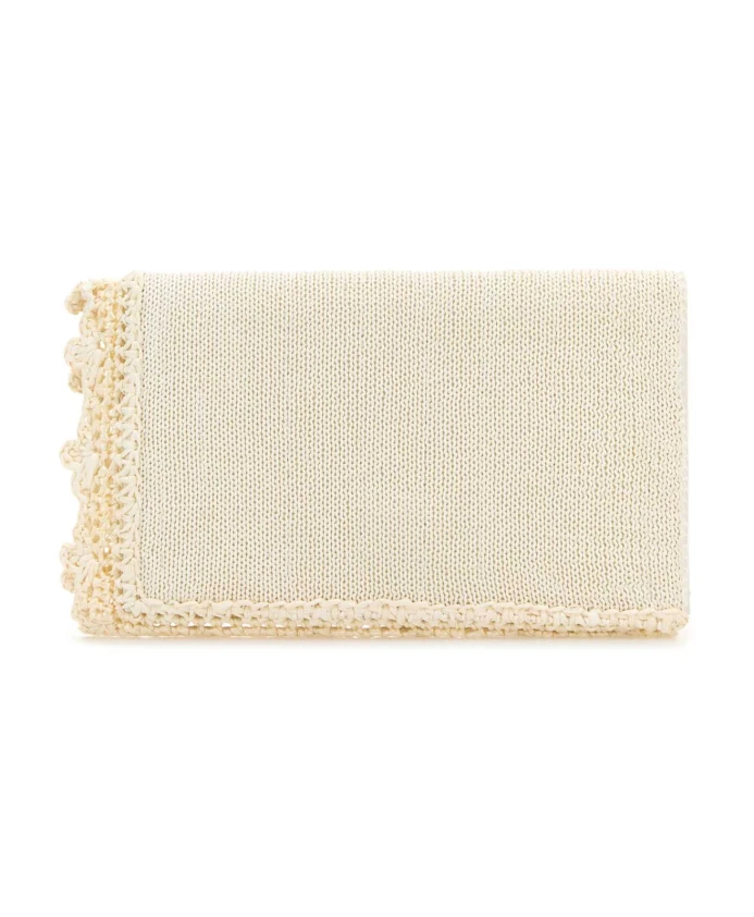 

Вязаная крючком сумочка-клатч цвета слоновой кости Jw Anderson, бежевый