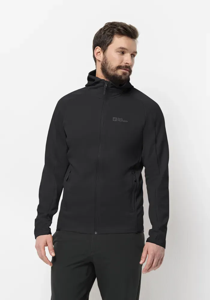 

Флисовая куртка Jack Wolfskin "ALPGRAT HOODED FZ M", с капюшоном, черный