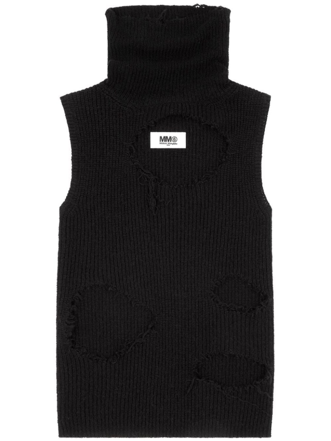

MM6 Maison Margiela джемпер без рукавов с эффектом потертости, черный
