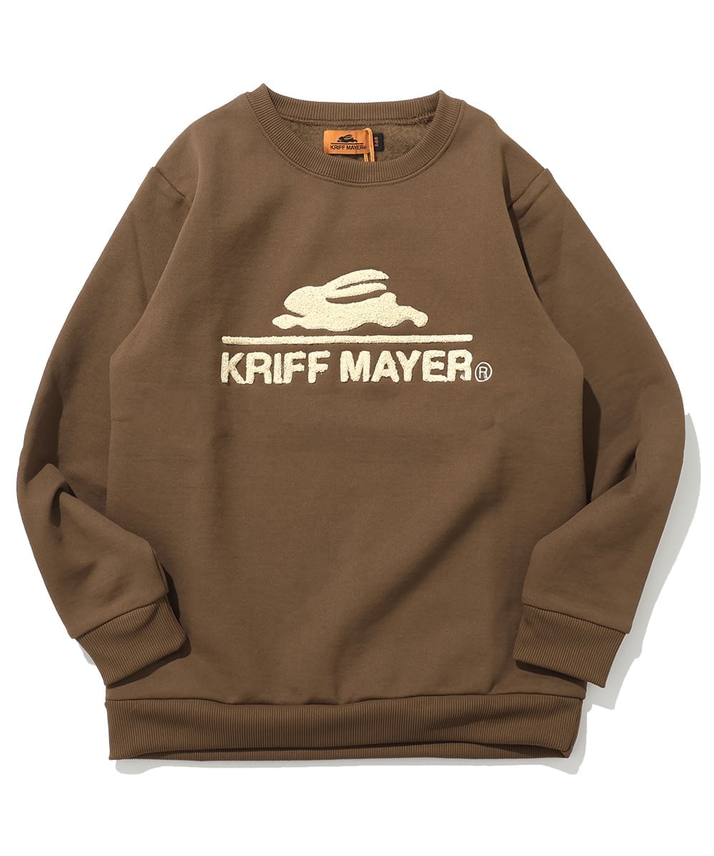 (K) Вышитый флисовый свитер Sagara с круглым вырезом (логотип) KRIFF MAYER, BROWN
