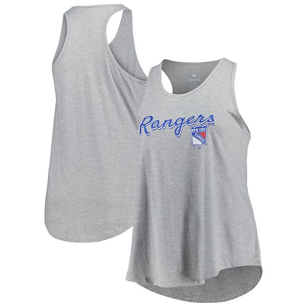 

Женская футболка racerback New York Rangers plus size heather gray Unbranded