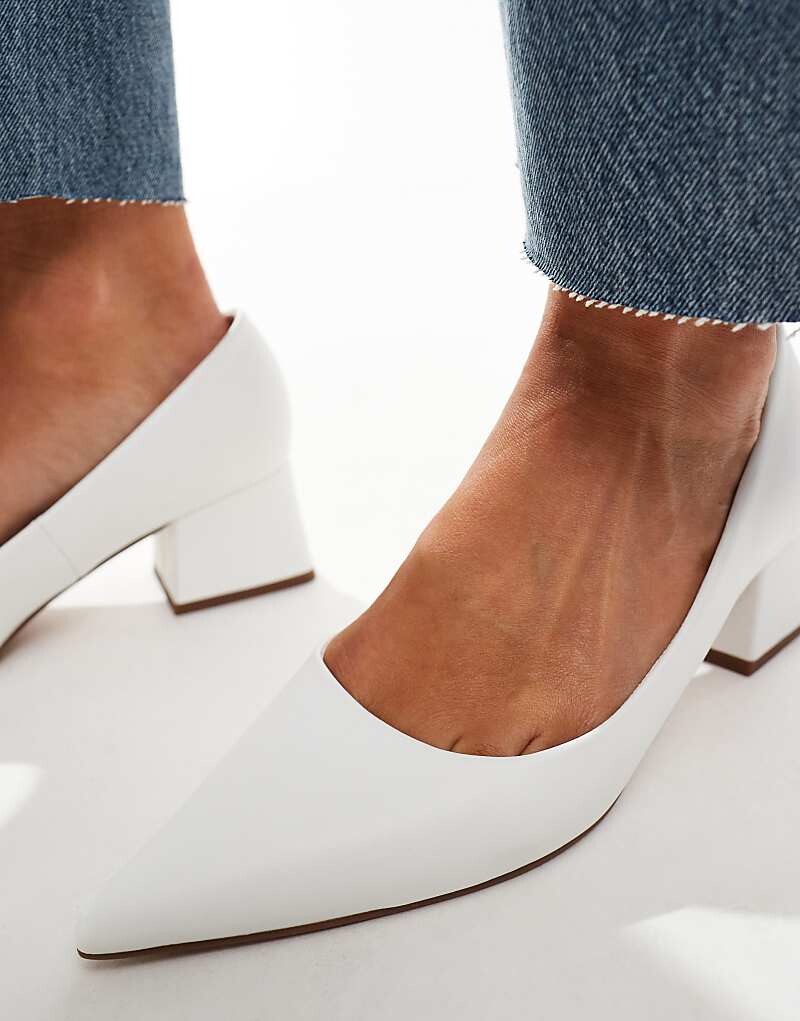 ASOS DESIGN – Saint – Белые туфли на среднем каблуке — фото 3