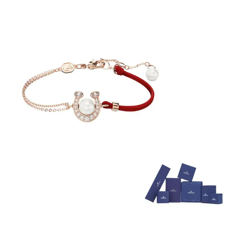 

Swarovski Браслет Symbolica с синтетическим кубическим цирконием, унисекс, розовое золото/красный/белый