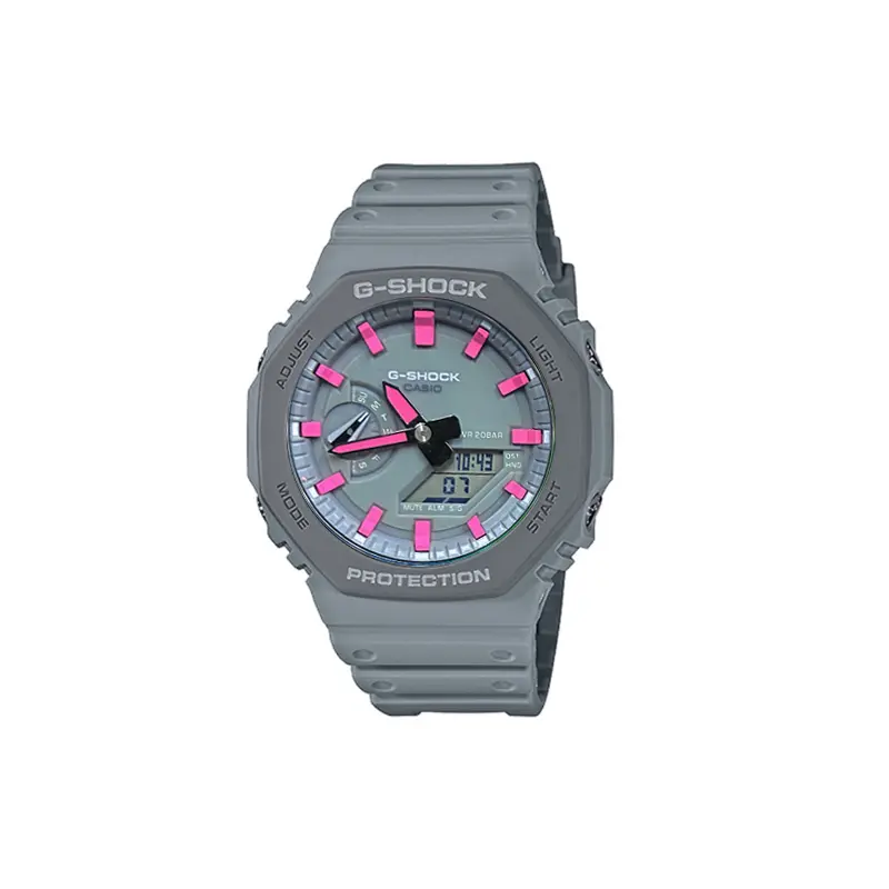 

CASIO Часы Unisex Liquid Crystal/Analog Dual Display Series Gray Watch, Graphite Pink